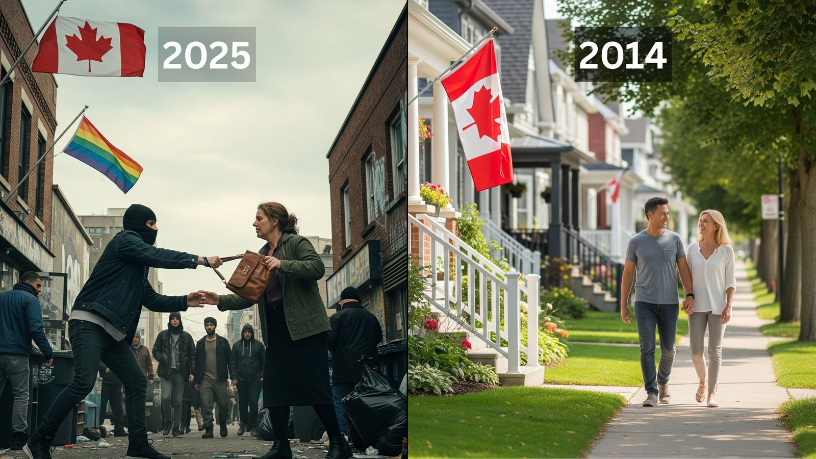Image comparing Canada in 2025 versus Canada in 2014